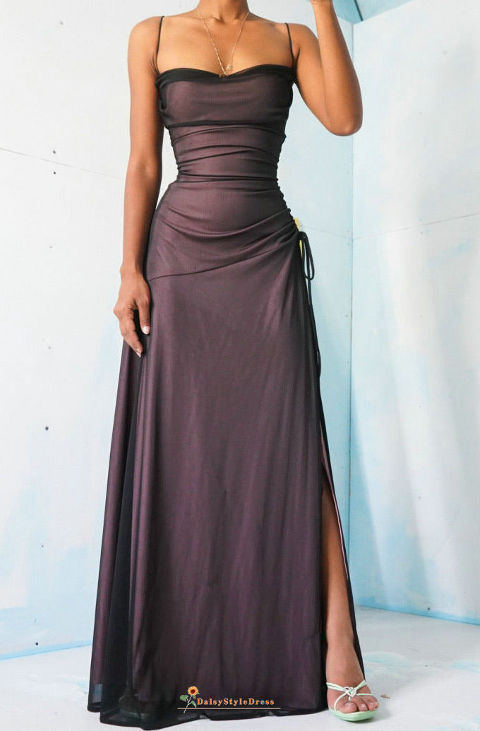 Fit & Flare Square Neck Black and Pink Prom Dress daisystyledress Fit & Flare Square Neck Black and Pink Prom Dress daisystyledress