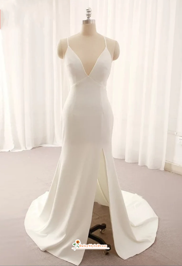 sexy backless wedding dress