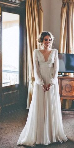 long sleeve boho wedding dress