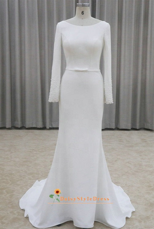 fitted long sleeve wedding dress