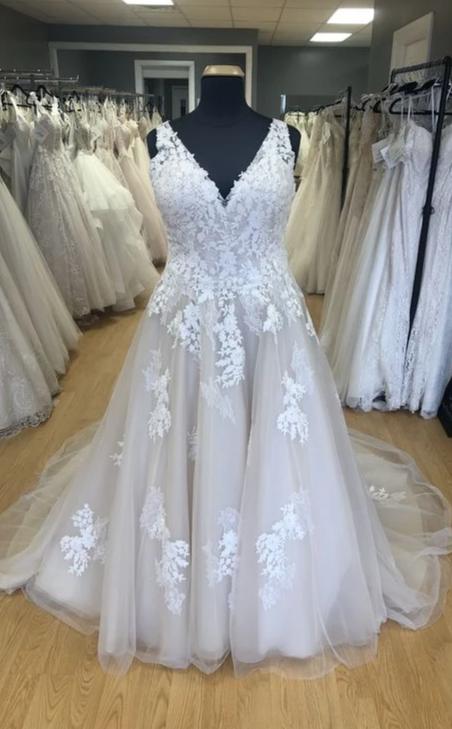Custom Lace and Tulle Plus Size Wedding Dress - daisystyledress