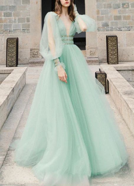 sage green prom dress