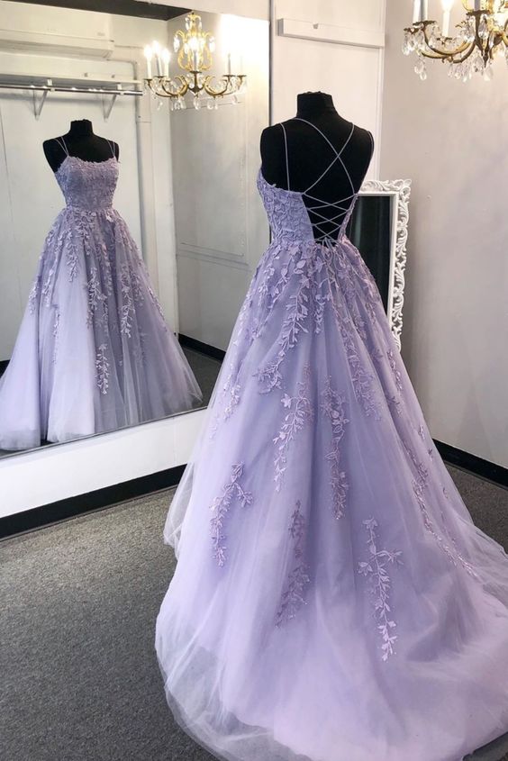 Fashion Criss-Cross Back Lavender Prom Dress - daisystyledress