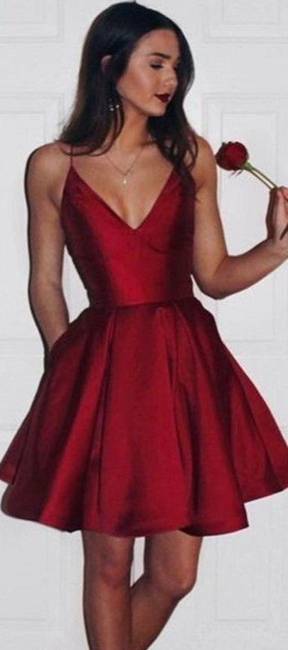 deep red homecoming dress