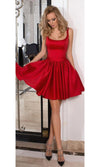 Knee Length Square Neckline Red Homecoming Dress - daisystyledress