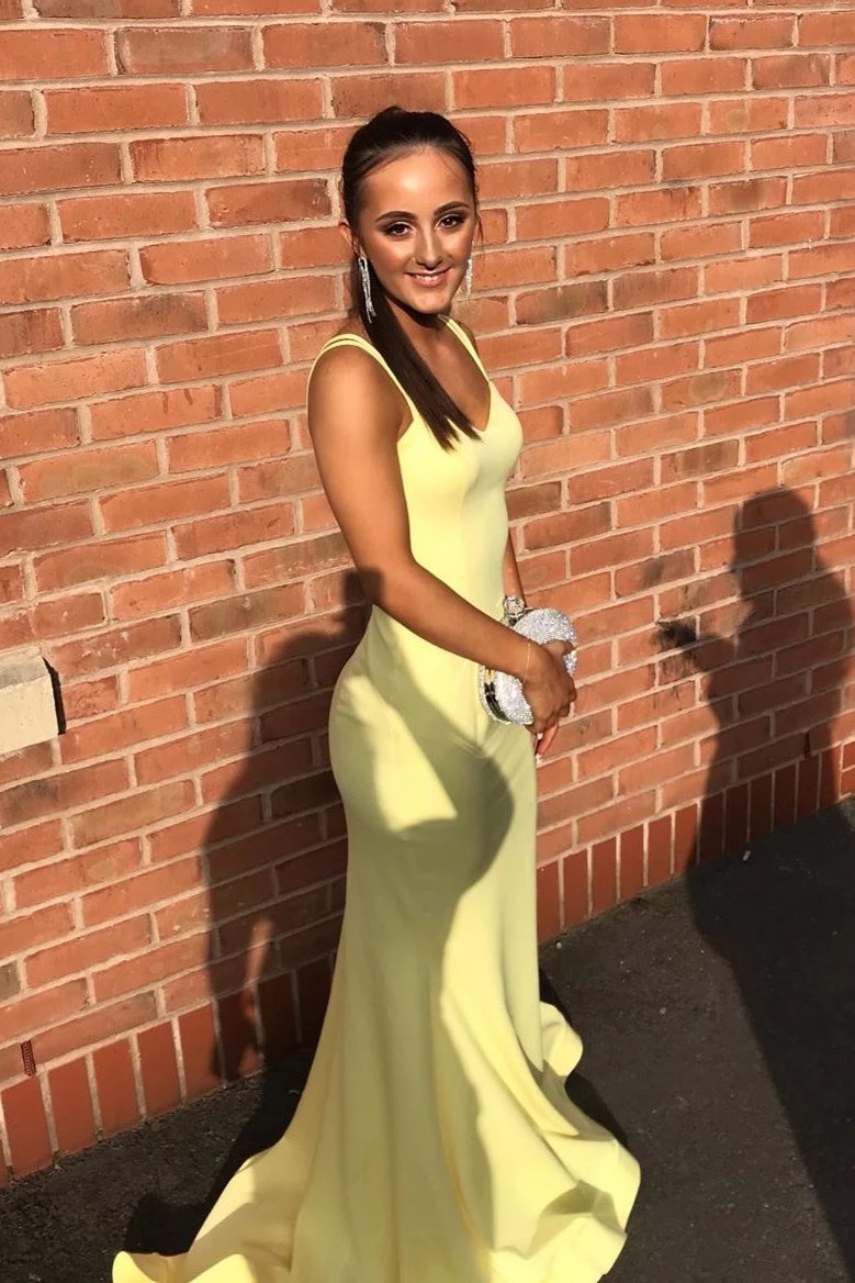 Fitted Yellow Prom Dress - daisystyledress