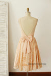Knee Length V-back Lace Vintage Bridesmaid Dress - daisystyledress