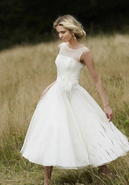 Tea Length Vintage Wedding Dress - daisystyledress