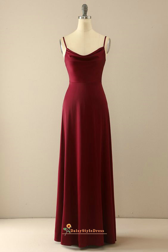 Full Length Burgundy Bridesmaid Dress daisystyledress Full Length Burgundy Bridesmaid Dress daisystyledress