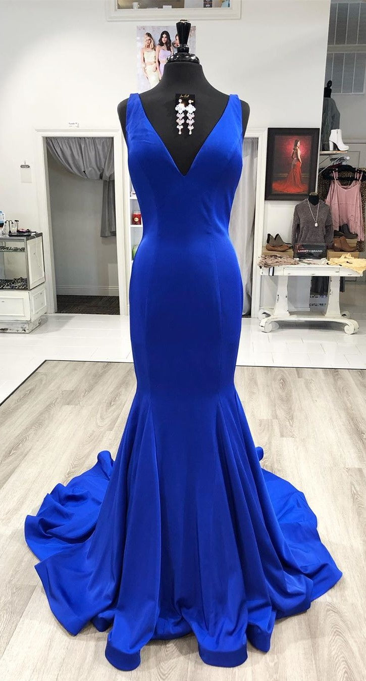 Mermaid Royal Blue Evening Dress - daisystyledress