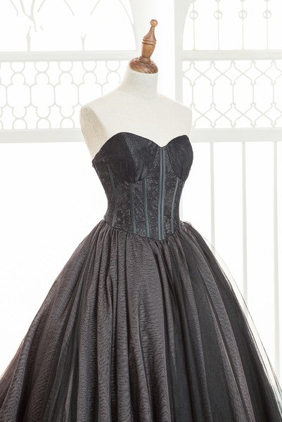 Ball Gown Sweetheart Black Wedding Dress - daisystyledress