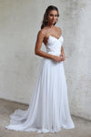 A line Spaghetti Straps Lace Informal Boho Wedding Dress - daisystyledress