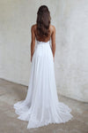 A line Spaghetti Straps Lace Informal Boho Wedding Dress - daisystyledress