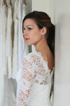 Long Sleeve Lace Short Fitted Wedding Dress - daisystyledress