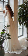 Fashion Long Sleeve Lace V-back Wedding Dress - daisystyledress