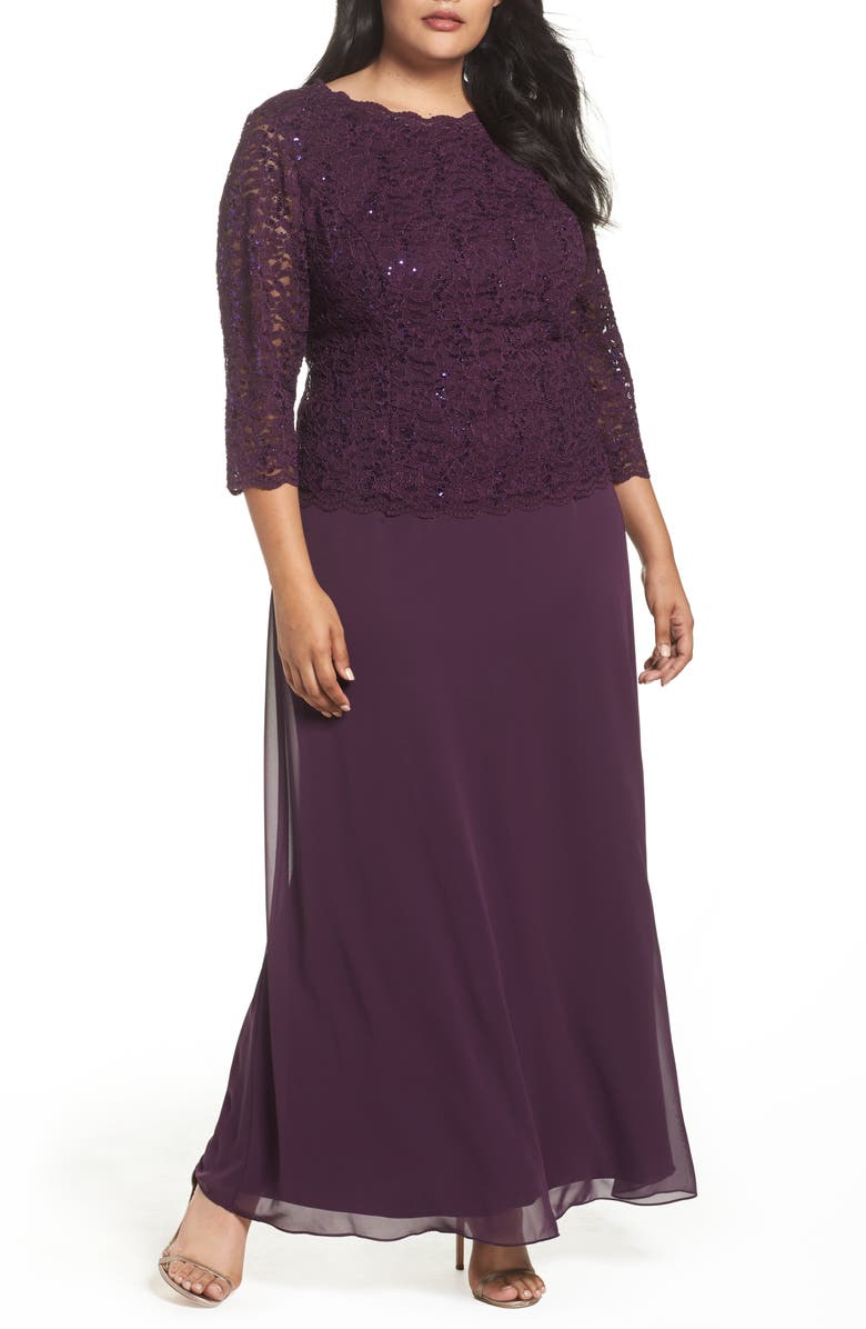 grape mother of the bride dress
