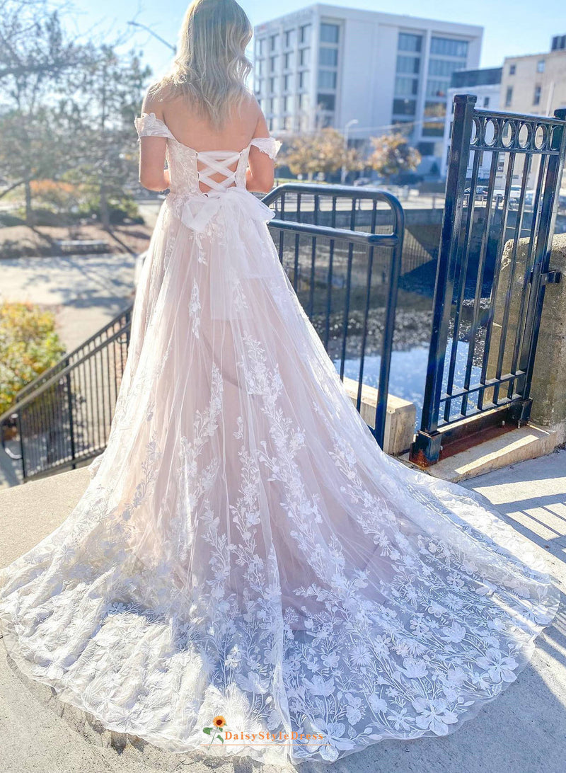 criss cross back wedding dress