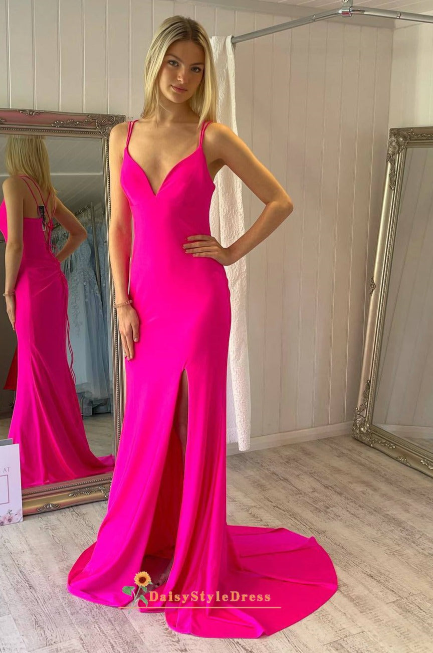 hot pink pageant dress