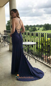 navy blue pageant dress