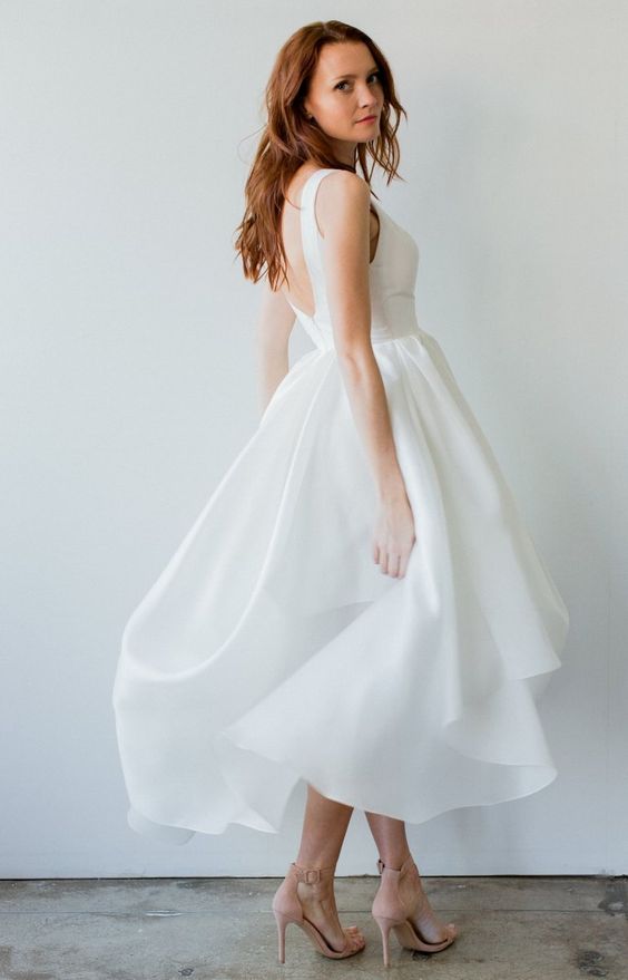 Simple High Low Informal Wedding Dress - daisystyledress