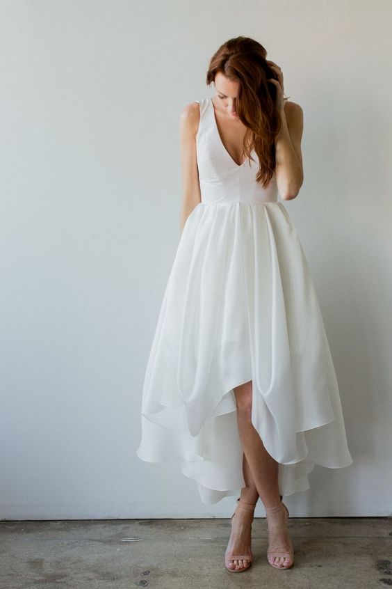 Simple High Low Informal Wedding Dress - daisystyledress