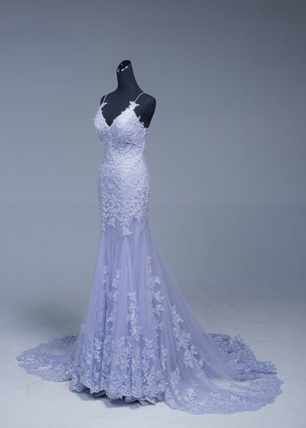 Discount Sheath Spaghetti Straps Lace Wedding Dress - daisystyledress
