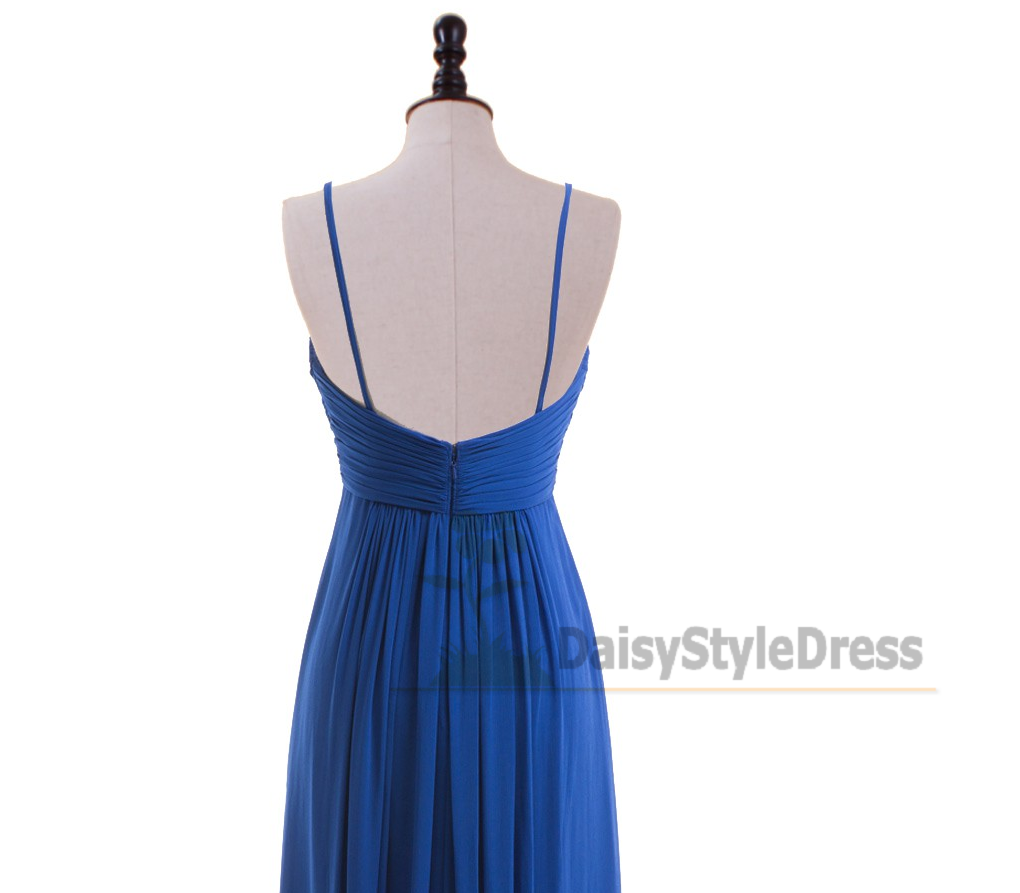 Spaghetti Straps Royal Blue Bridesmaid Dress - daisystyledress