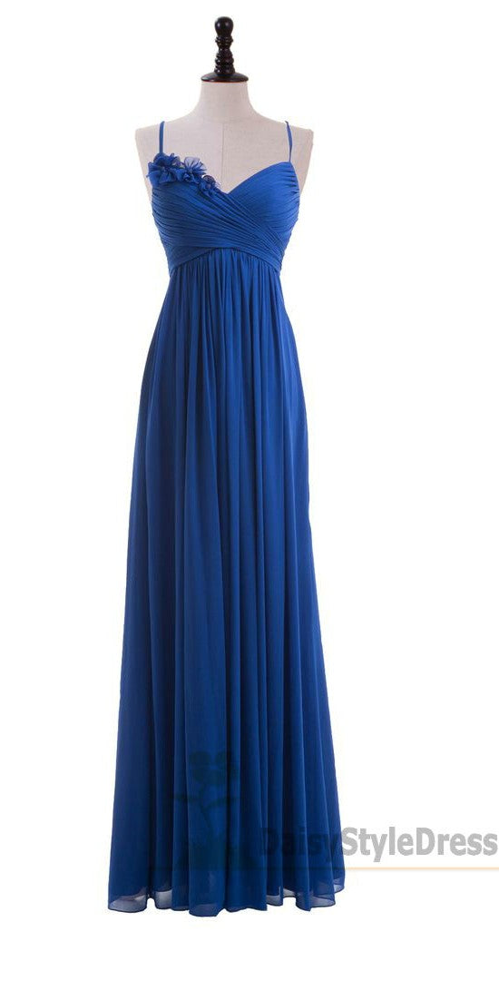 Spaghetti Straps Royal Blue Bridesmaid Dress - daisystyledress