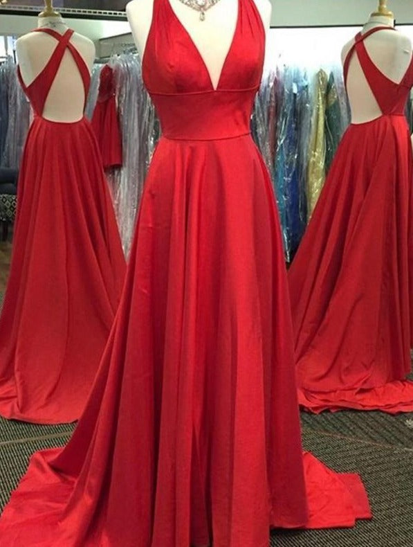 Long Sexy Slit Red Prom Dress - daisystyledress