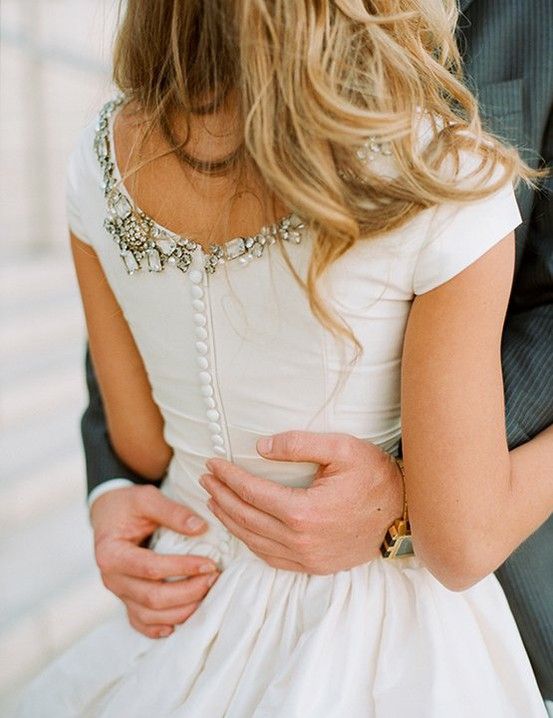 Modest Short Sleeves Beach Wedding Dress - daisystyledress