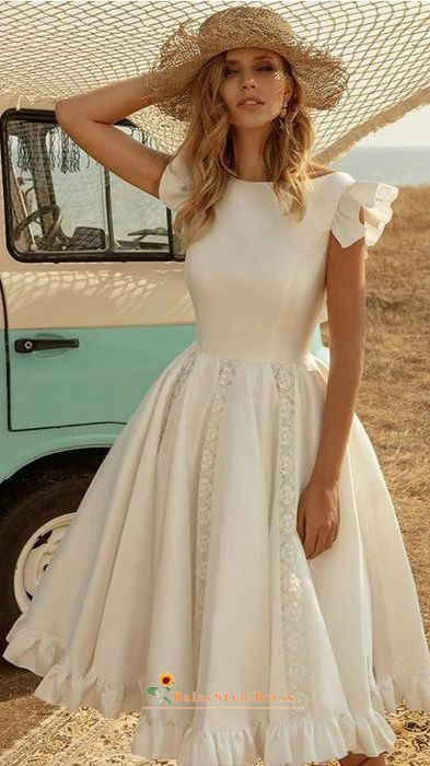 Informal Short Boho Wedding Dress