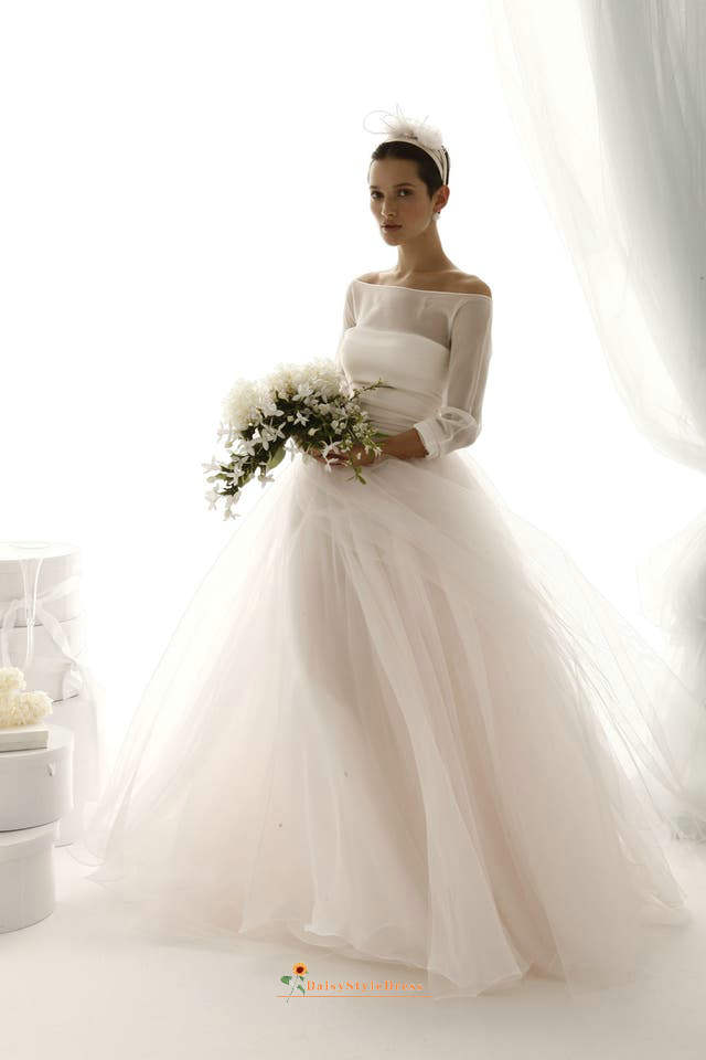 Illusion Sleeve Wedding Dress