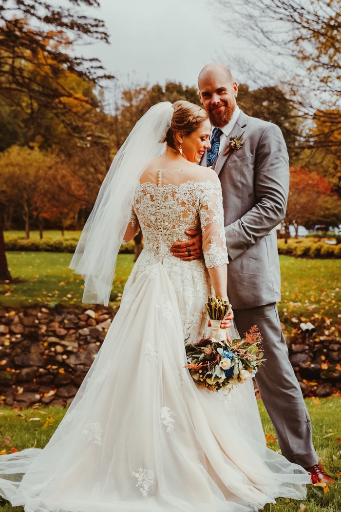 Elegant Half Sleeve Lace and Tulle Plus Size Wedding Dress - daisystyledress