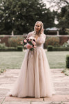 Long Sleeve Lace Low Back Plus Size Wedding Dress - daisystyledress