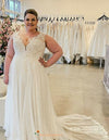 Simple V-neck Plus Size Wedding Dress