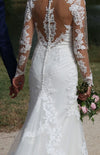 Mermaid Long Sleeve Sheer Lace Wedding Dress - daisystyledress