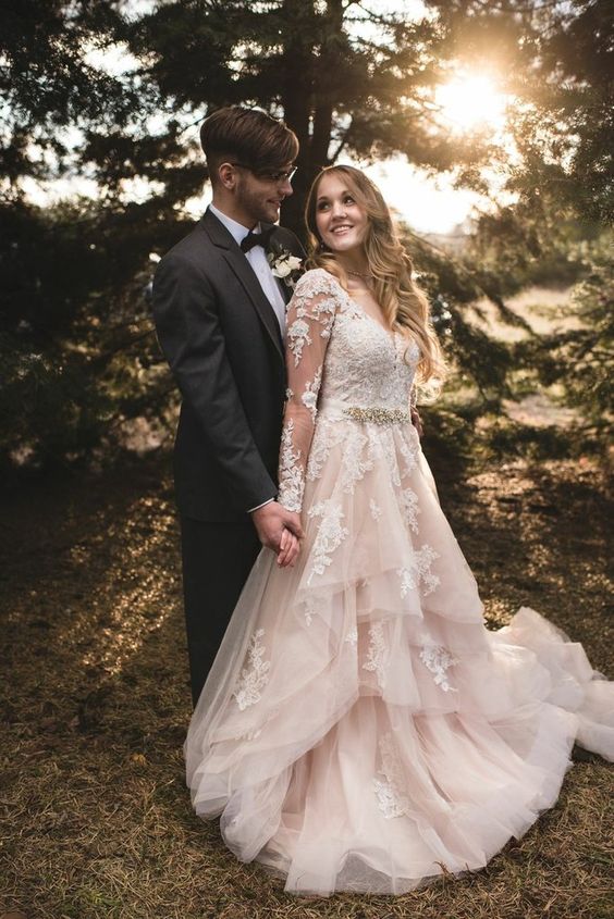 Blush Plus Size Dresses For Wedding Plus Size Blush Pink Wedding Dresses Long Sleeves Lace Ruffle Blush Plus Size Dresses For Wedding Plus Size Blush Pink Wedding Dresses Long Sleeves Lace Ruffle