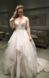 Fashion Tiered Skirt Plus Size Wedding Dress - daisystyledress