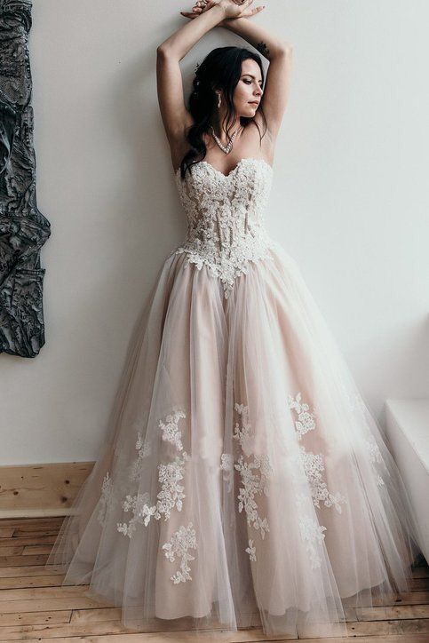 Strapless High Quality French Lace Wedding Dress - daisystyledress