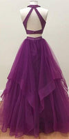 Two Piece Purple Prom Dress - daisystyledress