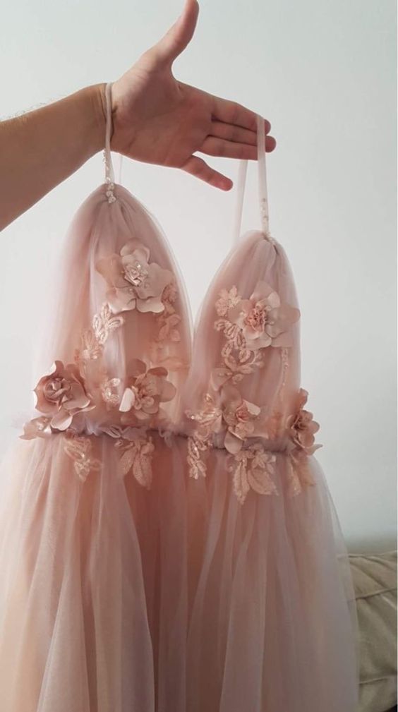 Sexy Spaghetti Straps Deep Blush Wedding Dress - daisystyledress