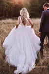 Simple V-back Tulle Wedding Dress - daisystyledress