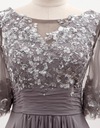Elegant Half Sleeve Gray Mother of Bride Dress - daisystyledress