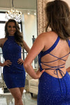 Short Fitted Royal Blue Homecoming Dress - daisystyledress