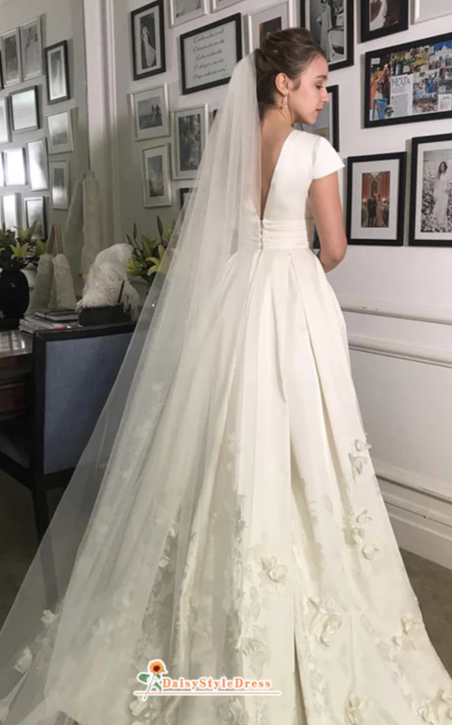 v-back wedding dress