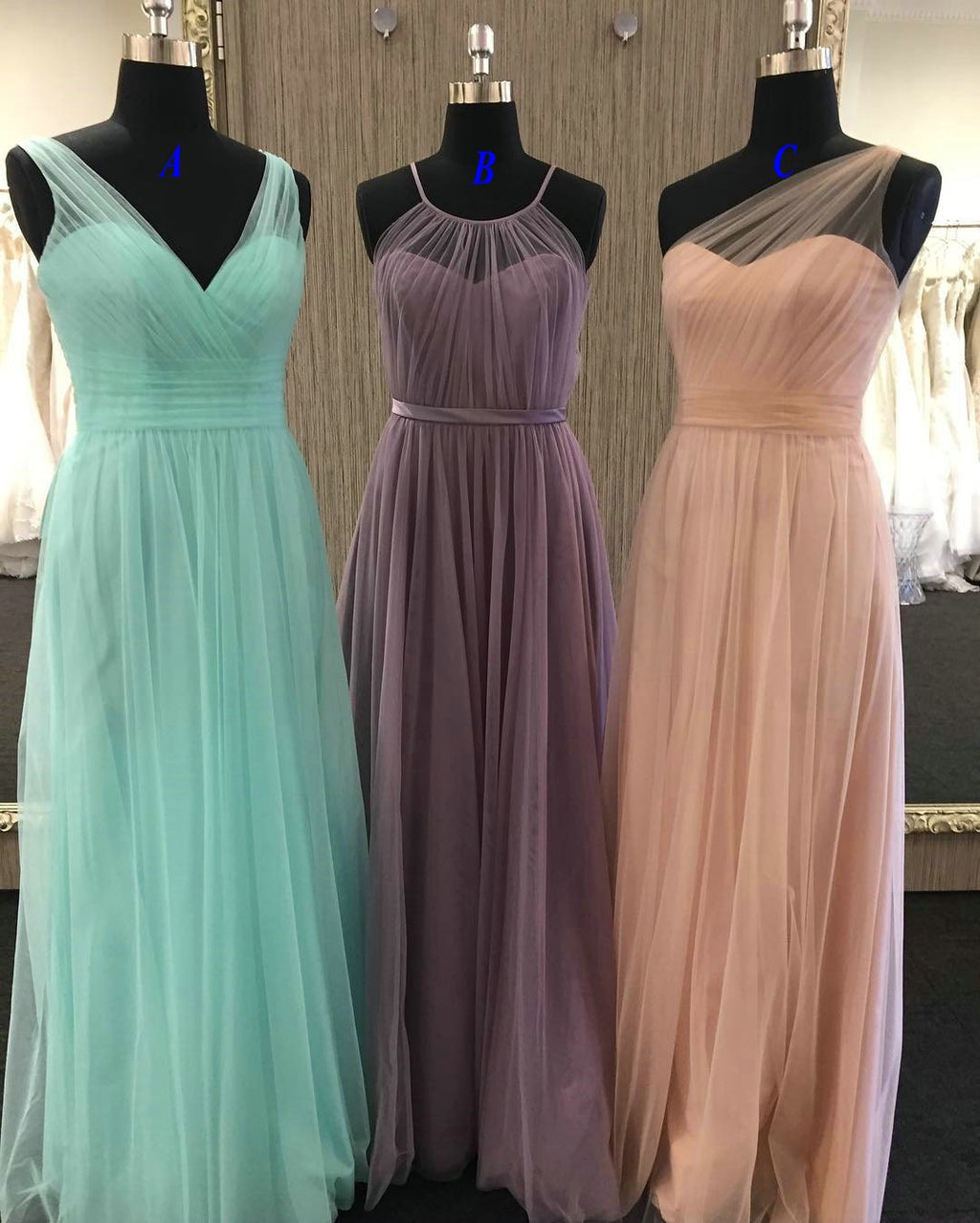 A line Tulle Bridesmaid Dress - daisystyledress