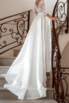 v-back lace wedding dress