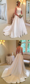 Simple Elegant V-back Wedding Dress - daisystyledress