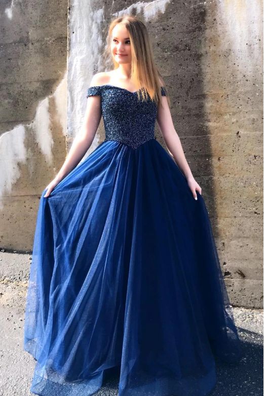 Navy blue prom dress