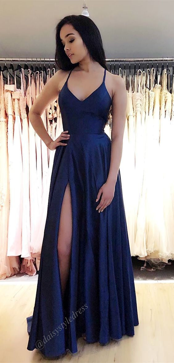 royal blue prom dress,long Prom Dress,A-line prom dress,two pieces pro –  luladress